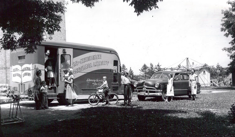 The Door-Kewaunee Regional Library was designed to reach rural communities without easy access to libraries. Image courtesy of the Egg Harbor Historical Society.