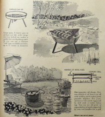 “Portable barbecues you can make.” Image from Better Homes and Gardens, May 1952, p. 317.