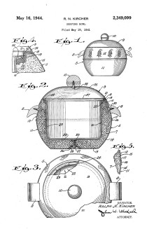 Serving Bowl, Ralph N. Kircher for the West Bend Aluminum Company, patent US2349099A. Image from www.google.com/patents.