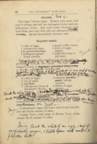 a page from the settlement house cookbook where Lizzie Kander has written notes to herself on a recipe