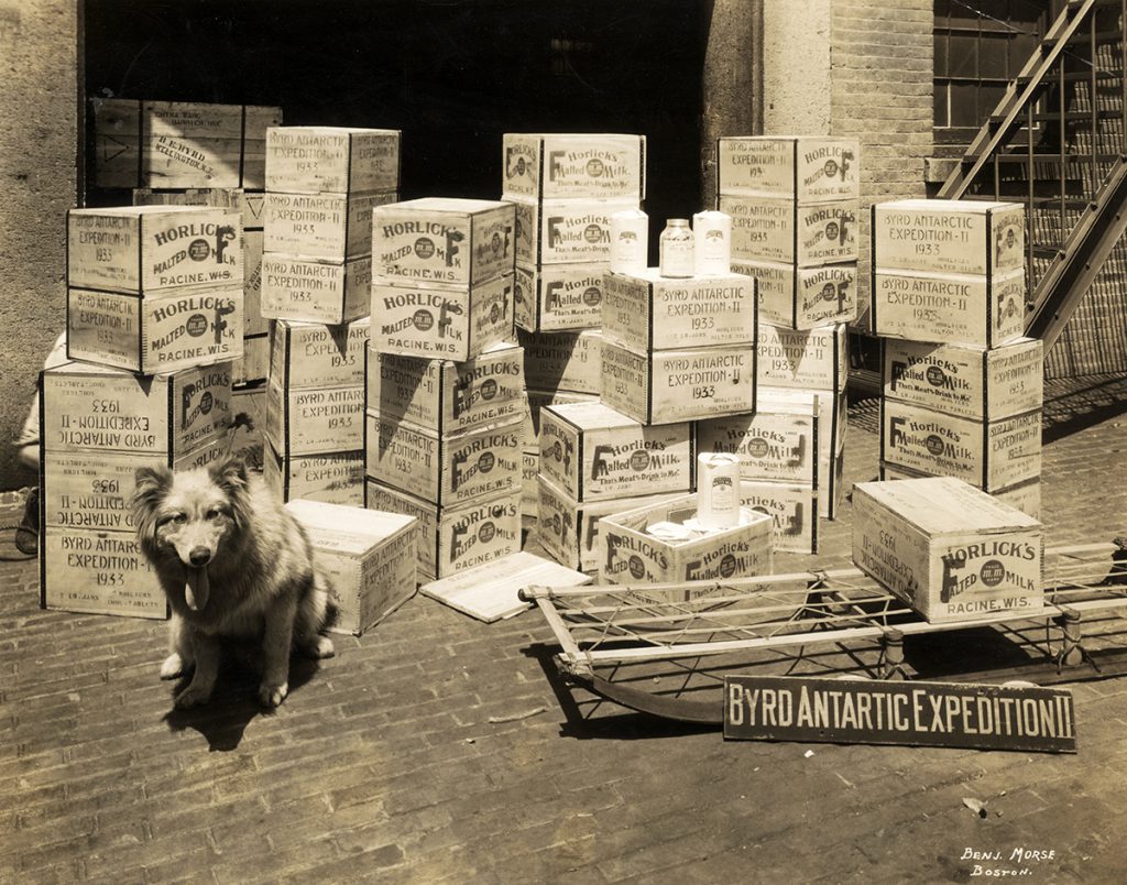 Crates of Horlick’s Malted Milk bound for Antarctica to supply Richard E. Boyd’s second expedition there. Photograph by Benjamin Morse, 1933. Courtesy of the Wisconsin Historical Society, Image ID: 23703.