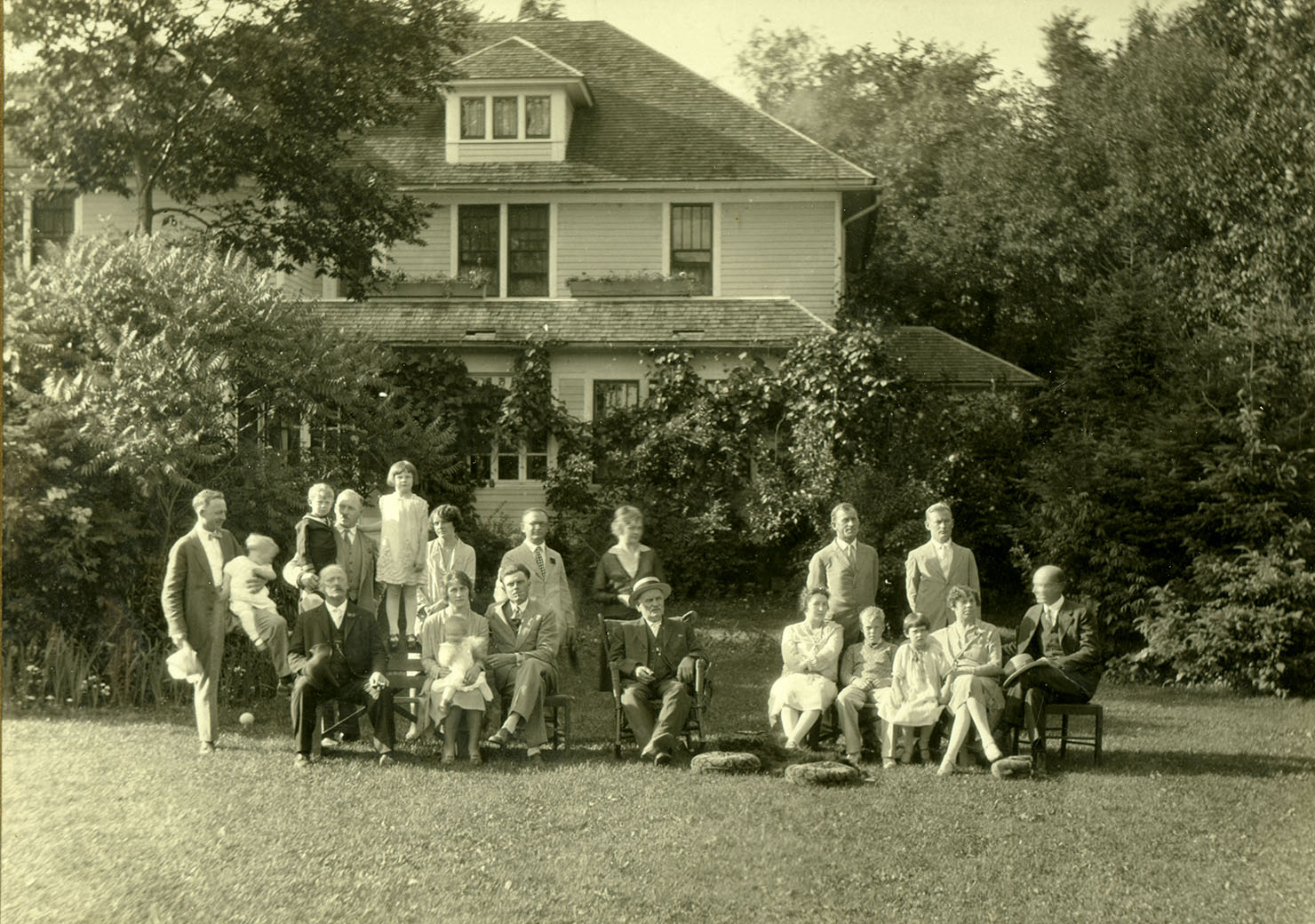 The Fromms posing in front of the family home, late 1930s. Photograph courtesy of the Marathon County Historical Society.