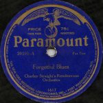 Image of a blue covered paramount record of the song "forgetful blues"