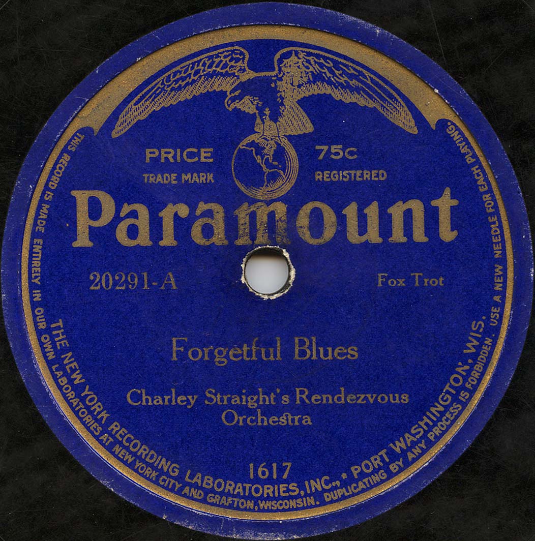 Image of a blue covered paramount record of the song 