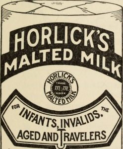 A label from the Horlick's malted milk spcifically advertising itself for infants and invalids