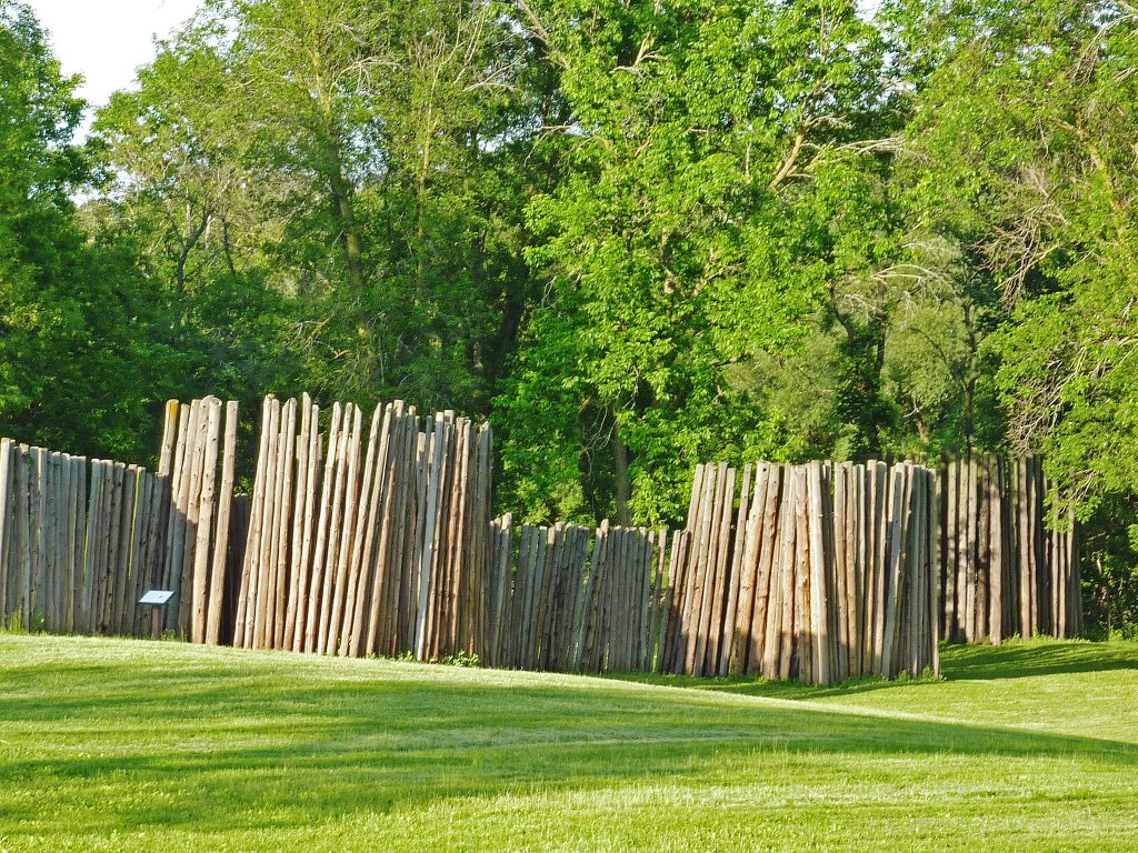 A wall created by posts in the earth at Aztalan