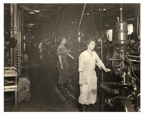 Women working at an assembly line