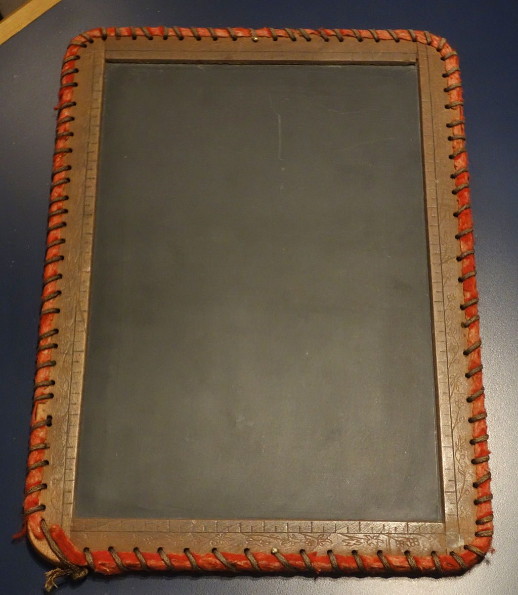 image of a slate tablet with bound edges