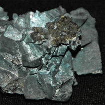 a photo of galena, a dark shiny mineral
