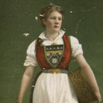 A Norwegian girl in traditional dress