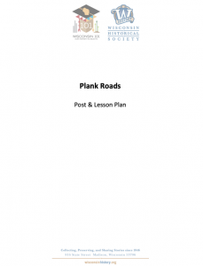 Cover of the Plank Roads Lesson Plan