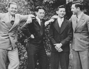 Younger members of the Sheboygan jewish community in 1934 (L-R): Max Stein, Sam Goodstein, Nathan Schoenkin, and William Alpert.
