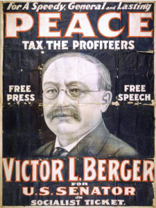 Victor Berger Campaign Banner from 1918 Campaign for Senate