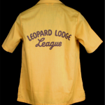 Yellow Bowling shirt costume from "Happy Days". The back says "Leopard Lodge League"