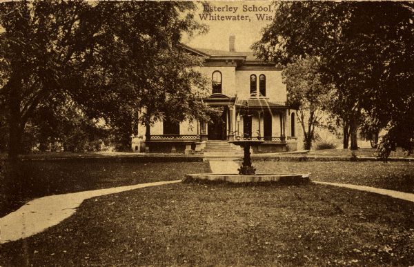 Front of George Esterly's House after it was converted to a school