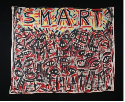 Read more about the article OBJECT HISTORY: “SMART” Banner by Dennis Nechvatal