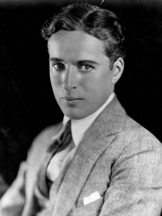 Studio portrait of Charlie Chaplin.