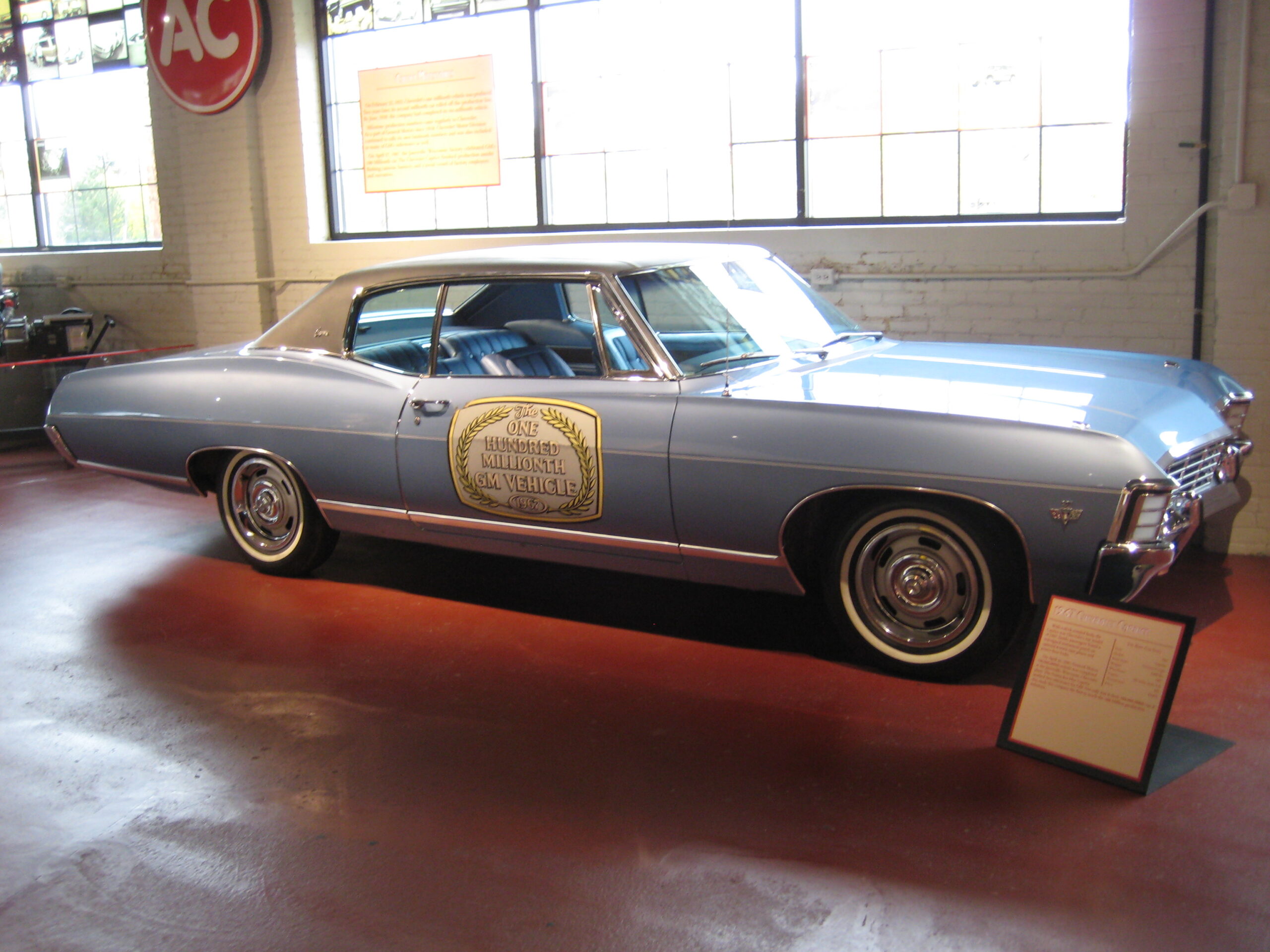 The 100,000,000 vehicle produced at the Janesville GM Plant, a Chevrolet Caprice, rolled off the assembly line in 1967. Photograph by John Lloyd.