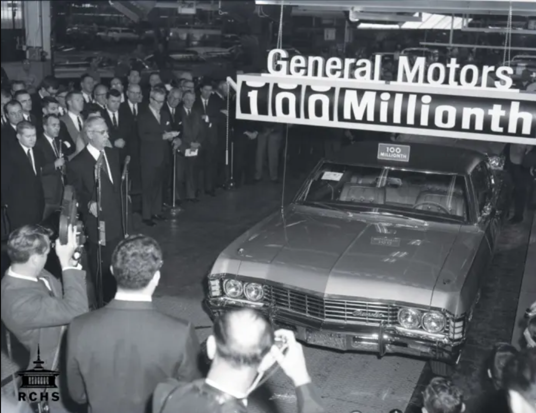 The car photographed as it came off the assembly line. Photograph from the Rock County Historical Society.