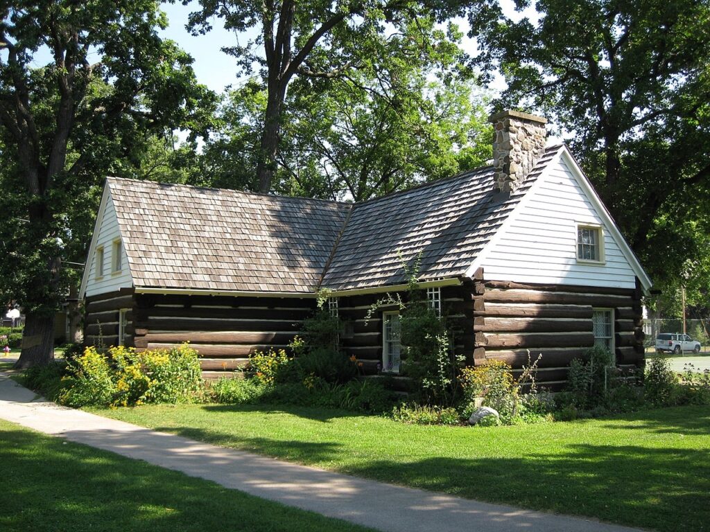 A reconstructed cabin.