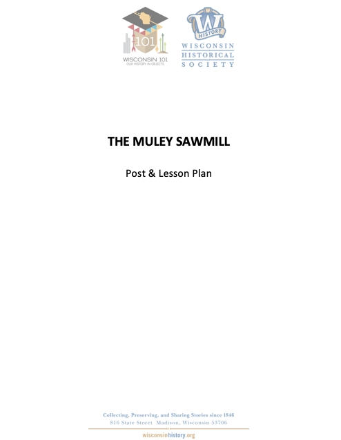 Cover sheet icon for the Muley Sawmill Lesson Plan
