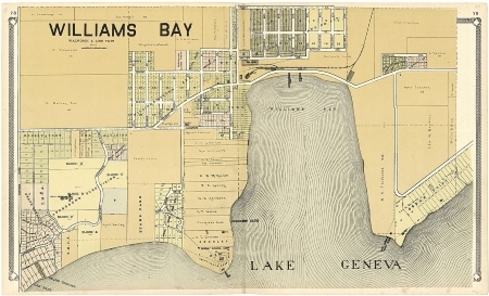 Map of the Village of Williams Bay from 1907, at the northern edge of Lake Geneva.