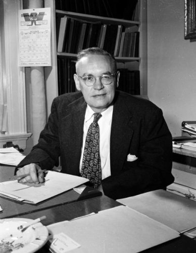 Theodore Zillman, University Dean of Men, 1954. Image source: Wisconsin Historical Society, #89358.